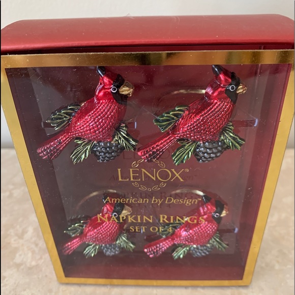 Lenox Dining Lenox Christmas Cardinal Napkin Rings Set Of 4 Poshmark